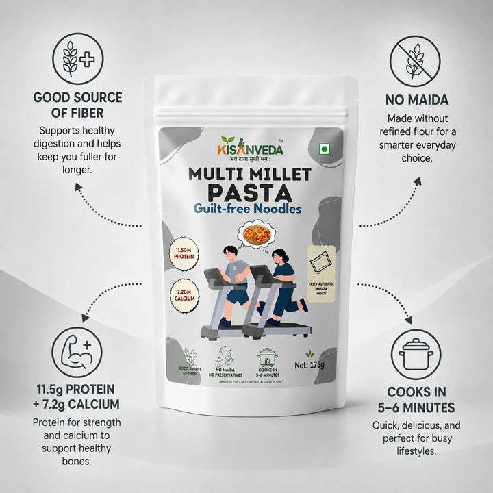 Multi Millet Pasta | मिश्रित बाजरे का पास्ता - Product Image